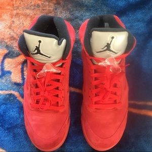 Jordan 5 red suede